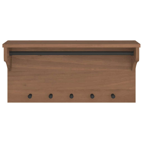 Wall-Mounted Coat Rack Sandnes 87X30X42 Cm Solid Wood Pine