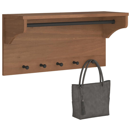 Wall-Mounted Coat Rack Sandnes 87X30X42 Cm Solid Wood Pine