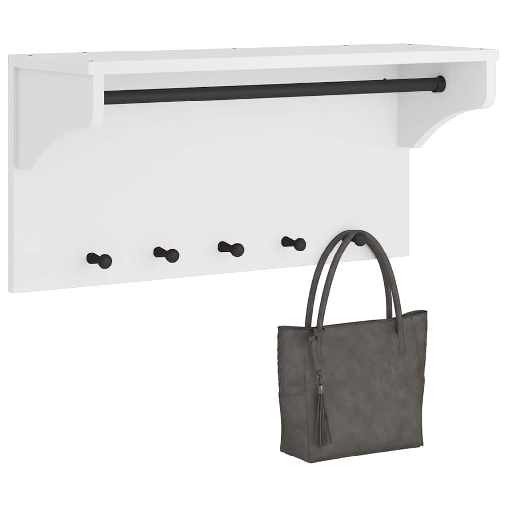 Wall-Mounted Coat Rack Sandnes 87X30X42 Cm Solid Wood Pine