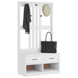 Hall Tree Sandens 87X40X159.5Cm Solid Wood Pine