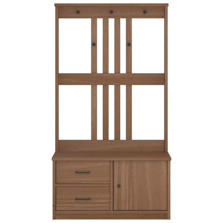 Hall Tree Sandens 87X40X159.5Cm Solid Wood Pine
