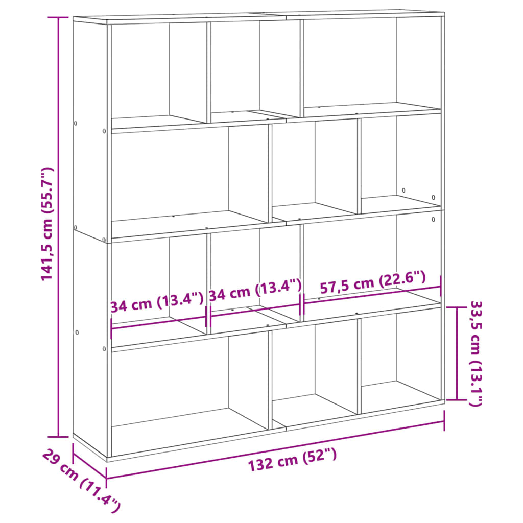 Book Cabinet 132X29X Engineered Wood