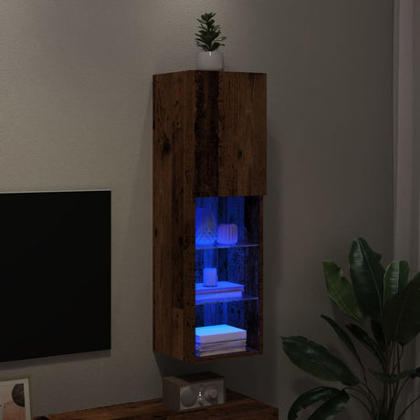 Tv Cabinets With Led Lights 2 Pcs 30.5X30X Old Wood
