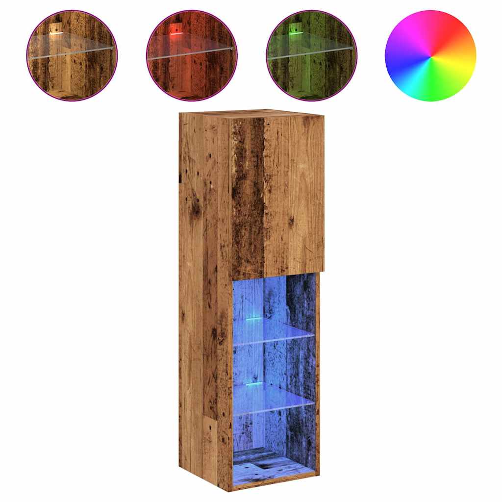 Tv Cabinets With Led Lights 2 Pcs 30.5X30X Old Wood