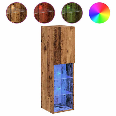 Tv Cabinets With Led Lights 2 Pcs 30.5X30X Old Wood