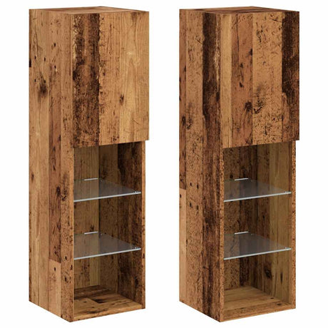 Tv Cabinets With Led Lights 2 Pcs 30.5X30X Old Wood