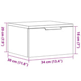 Wall-Mounted Bedside Cabinet 34X30X20 Cm