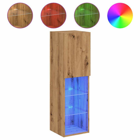 Tv Cabinet With Led Lights Artisian Oak 30.5X30X Artisan Oak