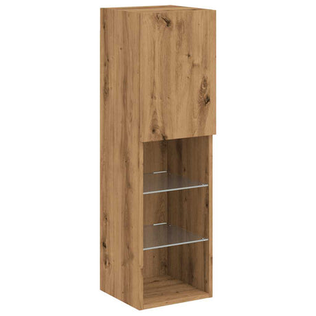 Tv Cabinet With Led Lights Artisian Oak 30.5X30X Artisan Oak