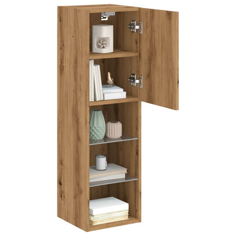 Tv Cabinet With Led Lights Artisian Oak 30.5X30X Artisan Oak