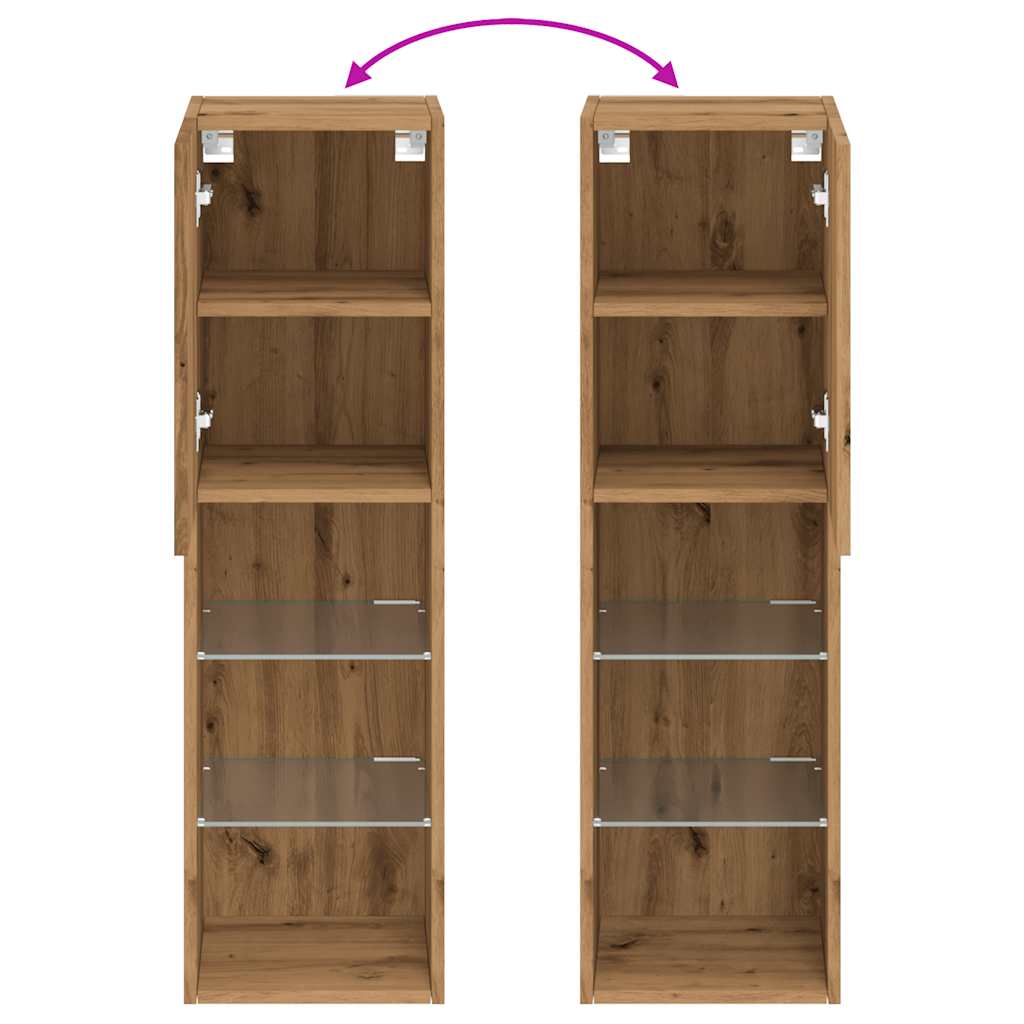 Tv Cabinet With Led Lights Artisian Oak 30.5X30X Artisan Oak