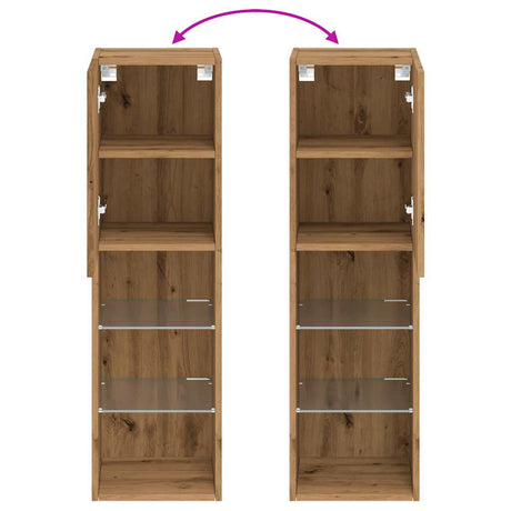 Tv Cabinet With Led Lights Artisian Oak 30.5X30X Artisan Oak