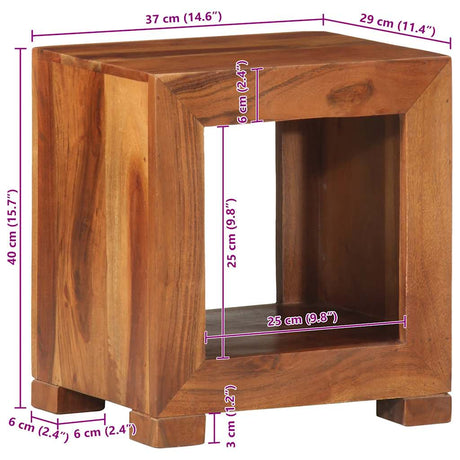 Side Table 37X29X40 Cm Solid Wood Acacia
