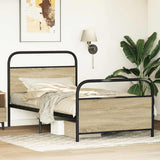 Bed Frame Without Mattress 107x203 cm Sonoma Oak Engineered Wood