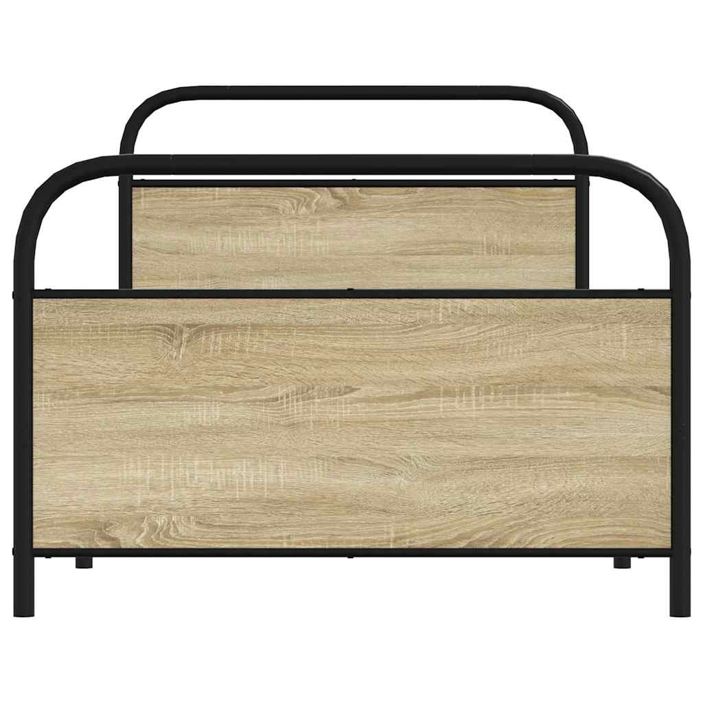 Bed Frame Without Mattress 107x203 cm Sonoma Oak Engineered Wood