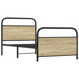 Bed Frame Without Mattress 107x203 cm Sonoma Oak Engineered Wood