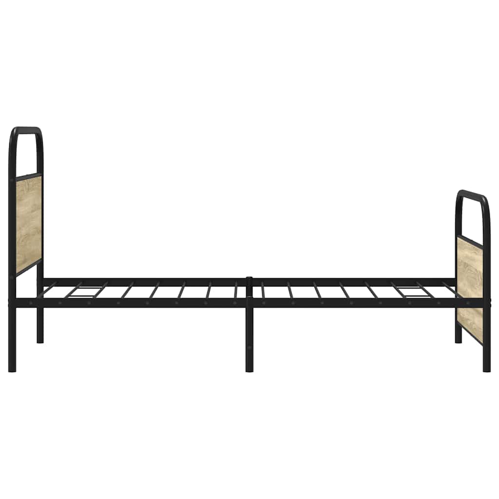 Bed Frame Without Mattress 107x203 cm Sonoma Oak Engineered Wood