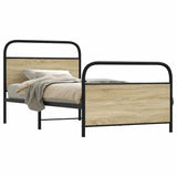 Bed Frame Without Mattress 107x203 cm Sonoma Oak Engineered Wood