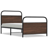 Bed Frame Without Mattress 107x203 cm Brown Oak Engineered Wood