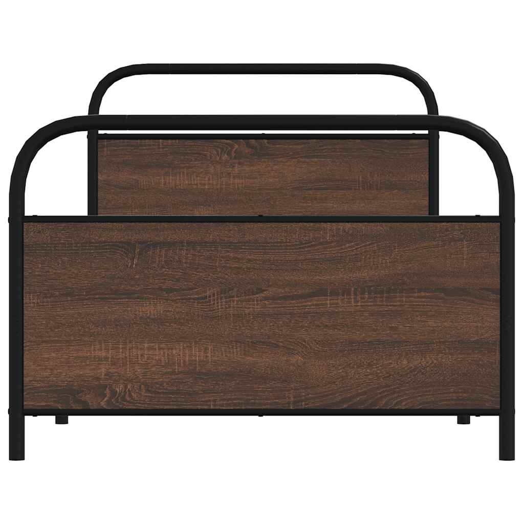 Bed Frame Without Mattress 107x203 cm Brown Oak Engineered Wood
