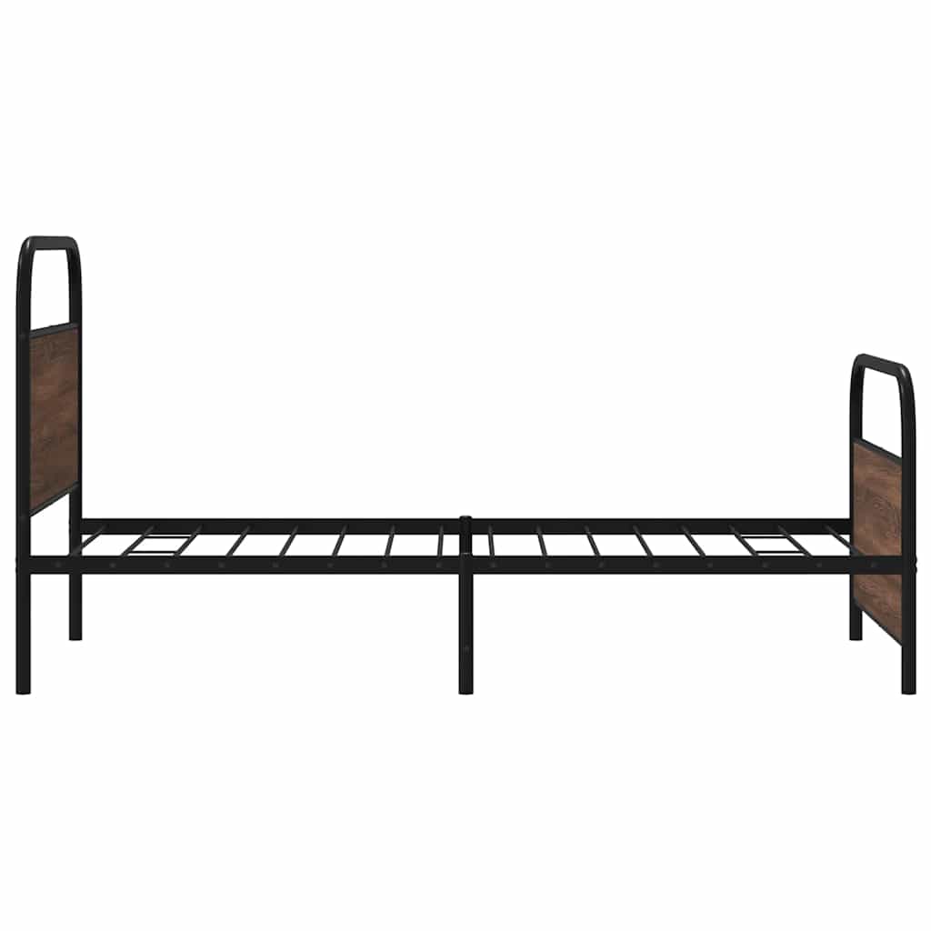 Bed Frame Without Mattress 107x203 cm Brown Oak Engineered Wood