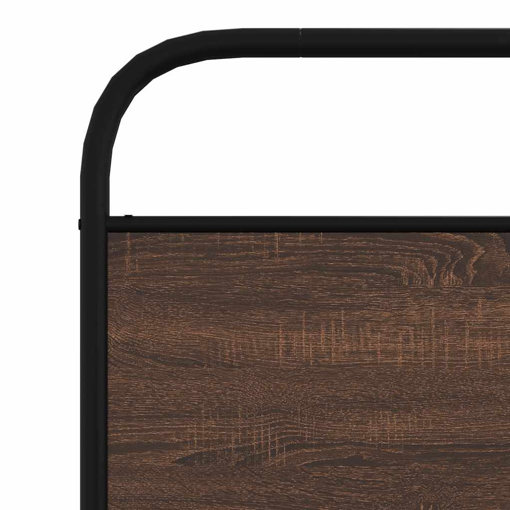 Bed Frame Without Mattress 107x203 cm Brown Oak Engineered Wood