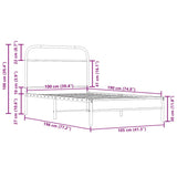 Bed Frame Without Mattress 100x200 cm Smoked Oak Engineered Wood