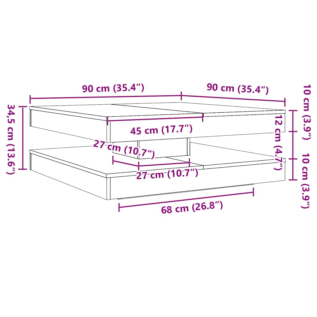 Coffee Table 360-Degree Rotatable