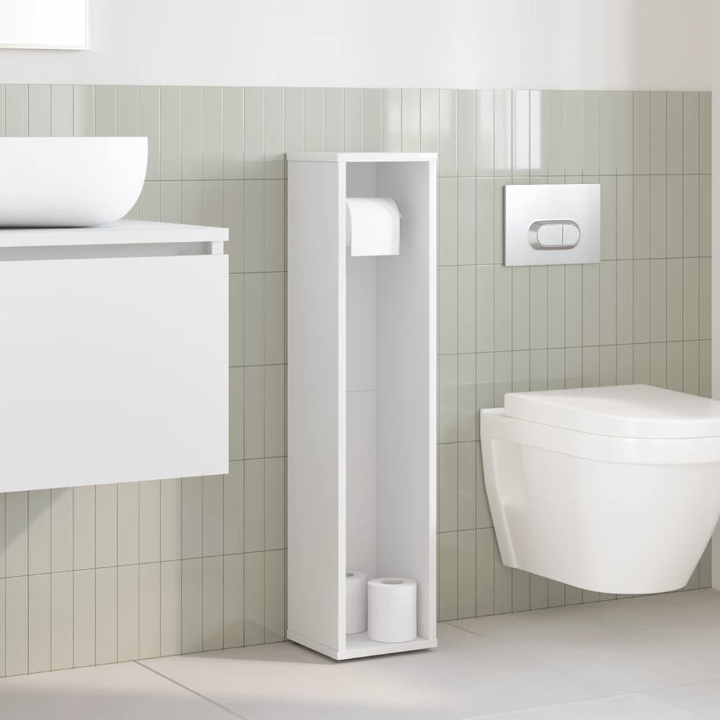 Bathroom Cabinet With Roll Holder 20.5X20X90 Cm