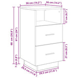 Bedside Cabinets 2 Pcs With 2 Drawers 36X36X68 Cm
