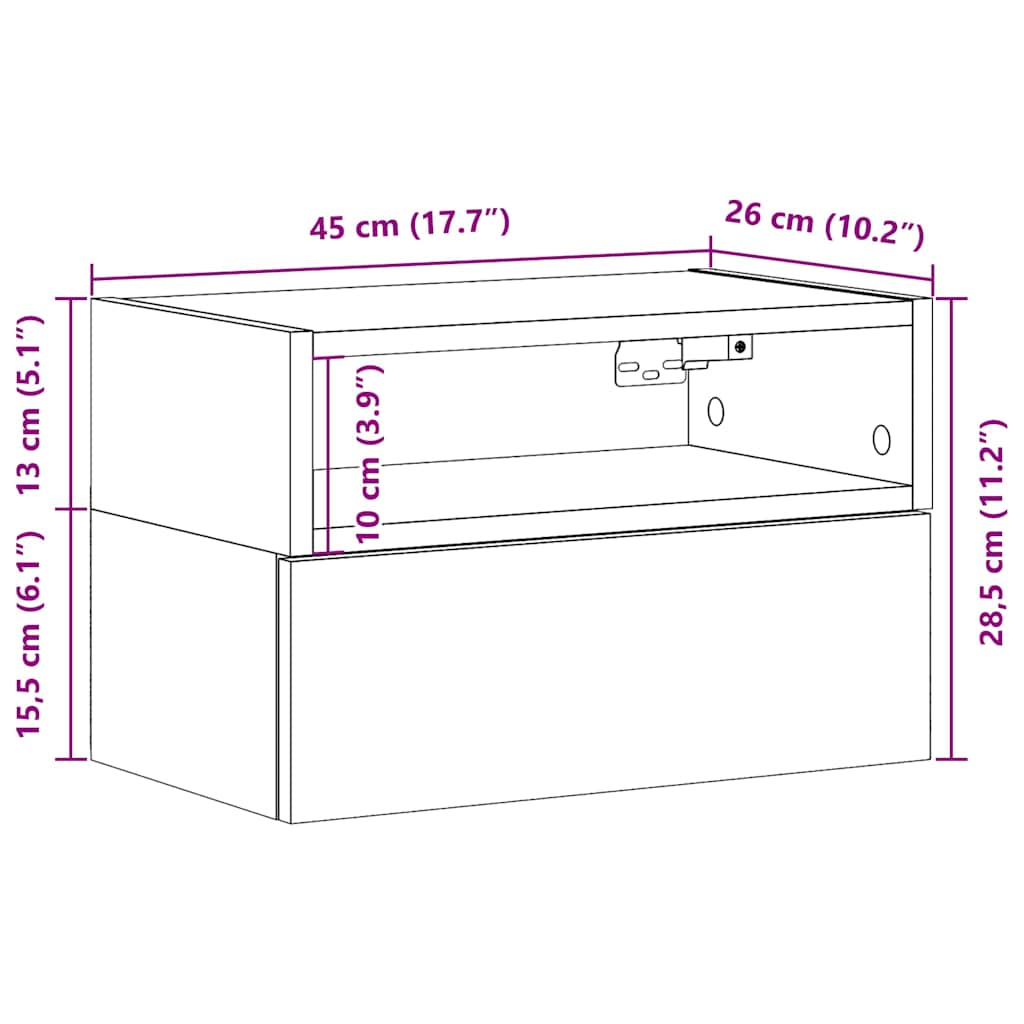 Wall-Mounted Bedside Cabinets 2 Pcs 45X26X28.5 Cm