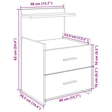 Bedside Cabinets 2 Pcs With 2 Drawers 40X36.5X62 Cm