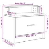 Bedside Cabinet With Drawer 51X31X47 Cm