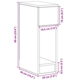 Bedside Cabinet With Drawer 20X36X60 Cm