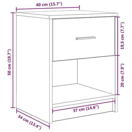 Bedside Cabinets 2 Pcs With Drawer 40X34X50 Cm