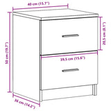 Bedside Cabinet With 2 Drawers 40X36X50 Cm