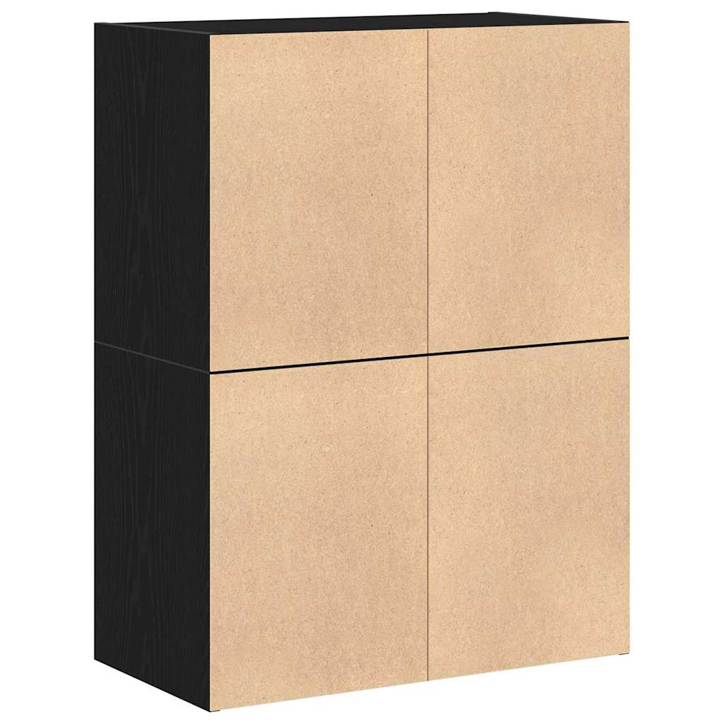 Cabinets with 2 Drawers 2 pcs Black Oak 60x31x40 cm Engineered Wood