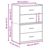 Cabinets with 2 Drawers 2 pcs Sonoma Oak 60x31x40 cm Engineered Wood