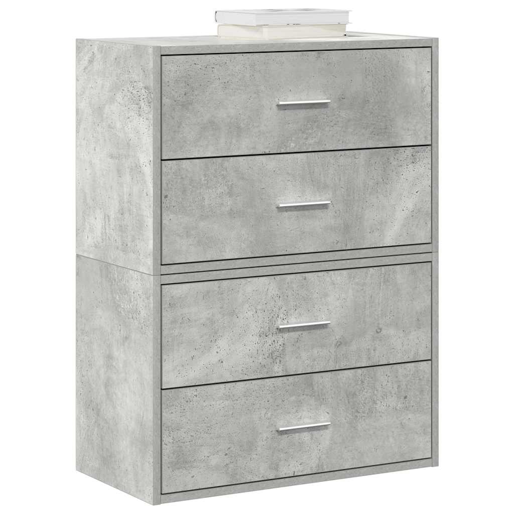 Cabinets With 2 Drawers 2 Pcs Oak 60X31X40 Cm Engineered Wood