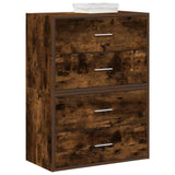 Cabinets With 2 Drawers 2 Pcs Oak 60X31X40 Cm Engineered Wood