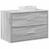 Cabinets With 2 Drawers 2 Pcs Oak 60X31X40 Cm Engineered Wood