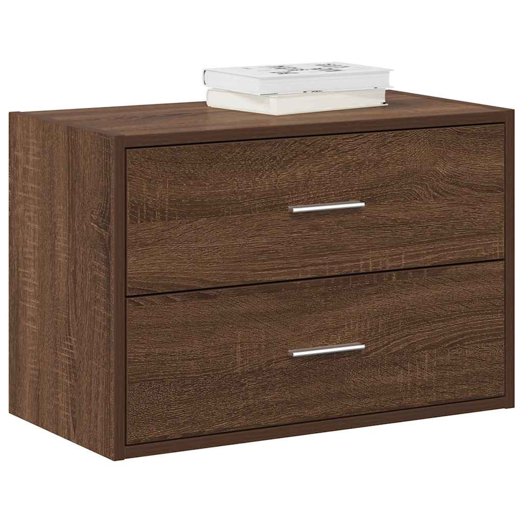 Cabinets With 2 Drawers 2 Pcs Oak 60X31X40 Cm Engineered Wood