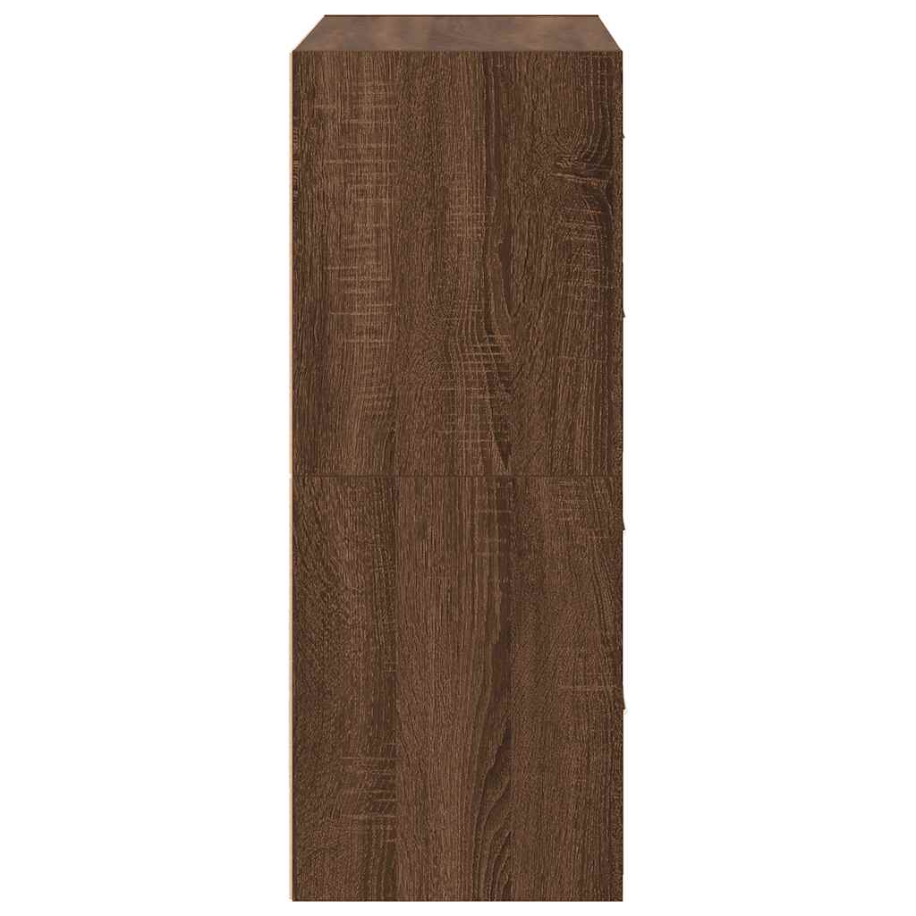 Cabinets with 2 Drawers 2 pcs Brown Oak 60x31x40 cm Engineered Wood
