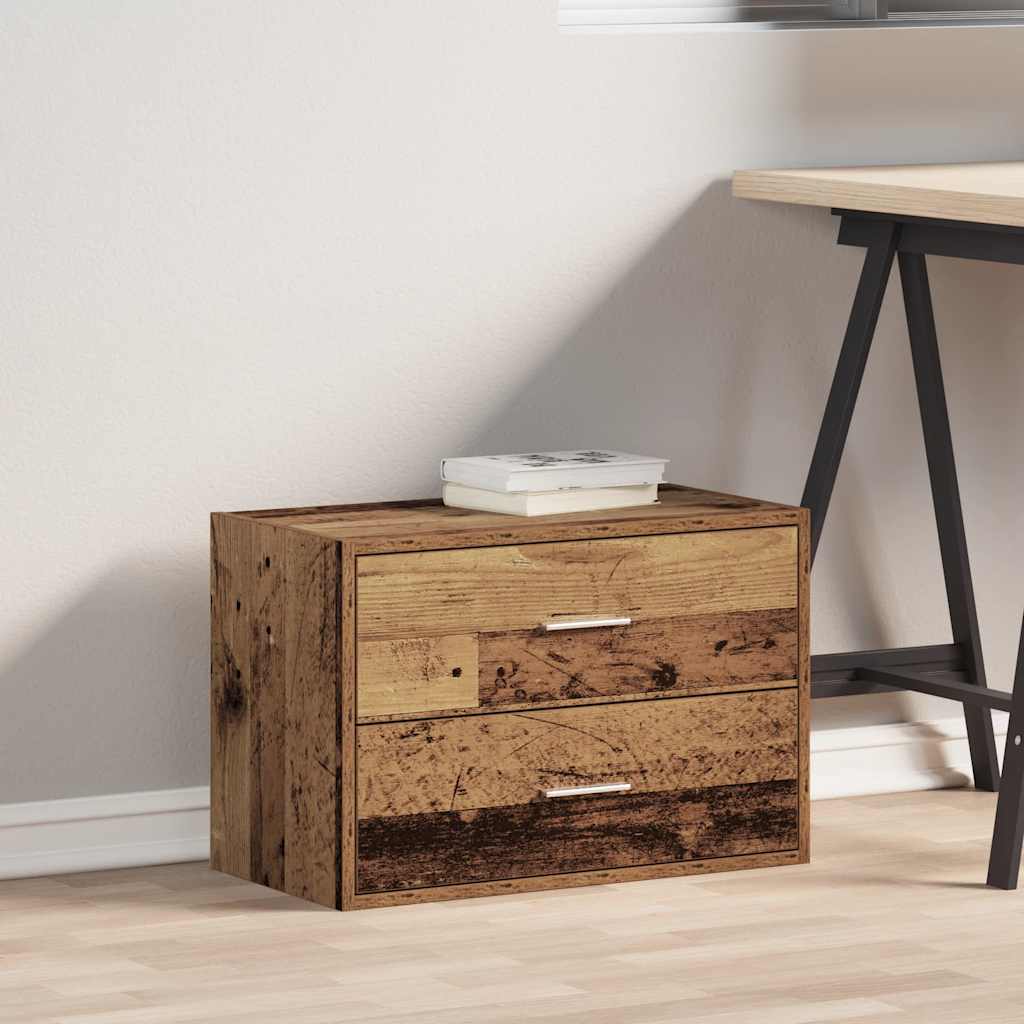 Cabinet with 2 Drawers Old Wood 60x31x40 cm Engineered Wood