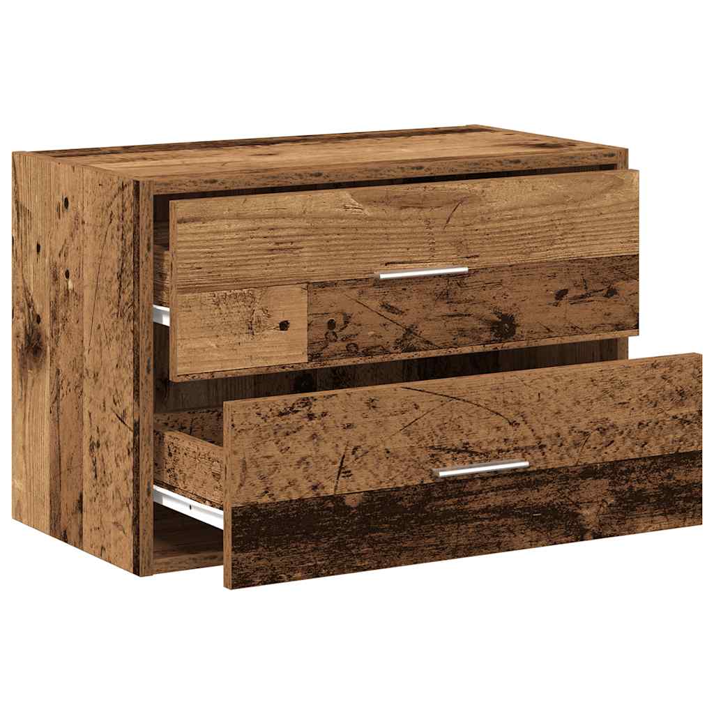 Cabinet with 2 Drawers Old Wood 60x31x40 cm Engineered Wood