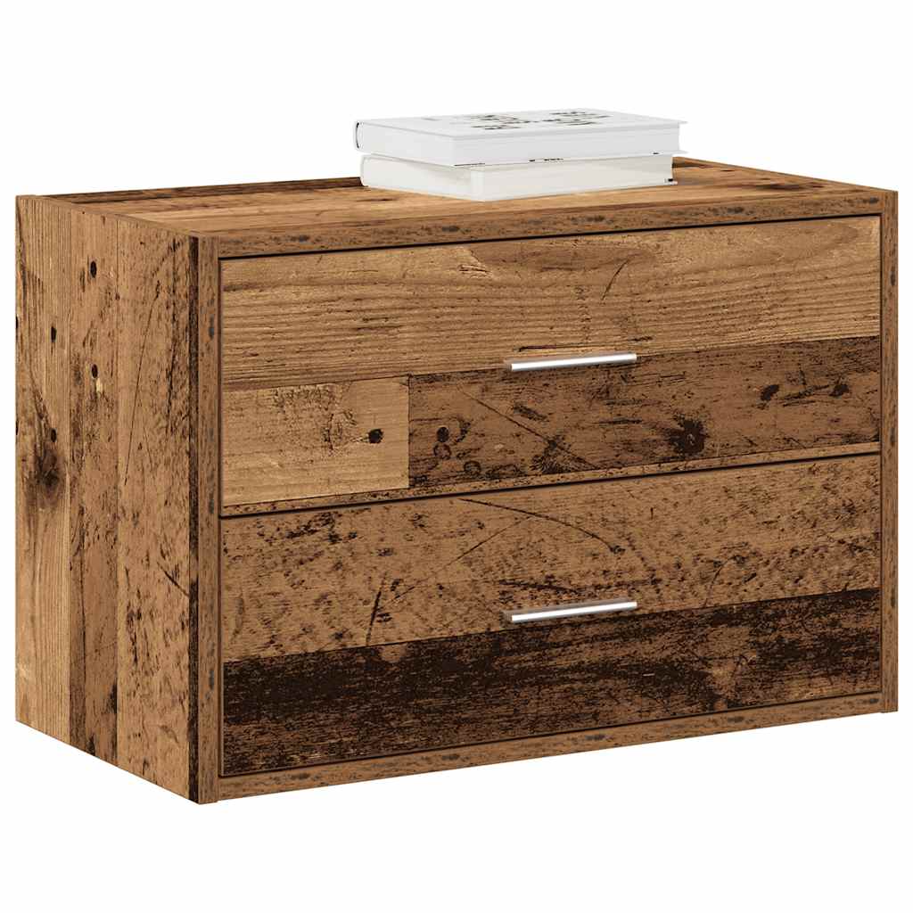 Cabinet with 2 Drawers Old Wood 60x31x40 cm Engineered Wood