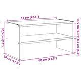 Shoe Rack Stackable Oak 60X30X30.5 Cm