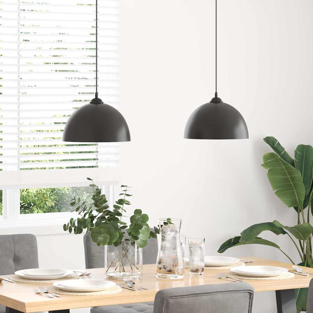 Pendant Lamps 2 Pcs Height Adjustable E27 Ø 30 Cm Metal