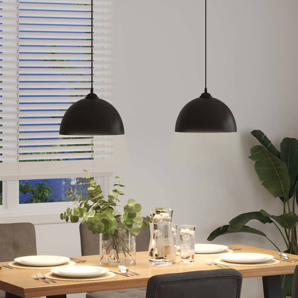 Pendant Lamps 2 Pcs Height Adjustable E27 Ø 30 Cm Metal