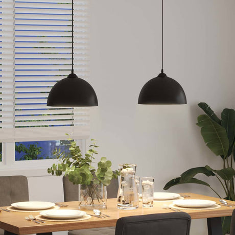 Pendant Lamps 2 Pcs Height Adjustable E27 Ø 30 Cm Metal